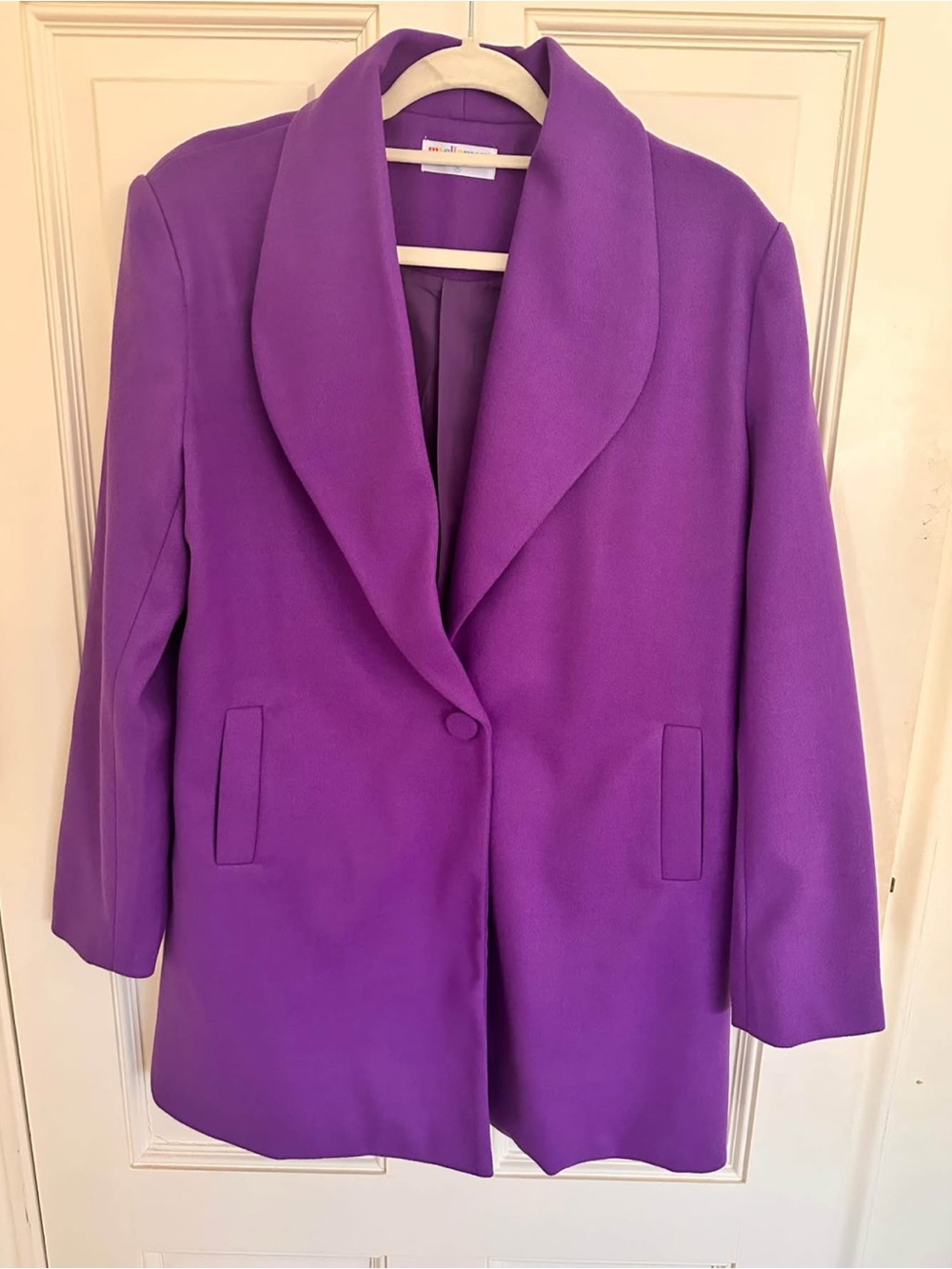 Violet Single-Button Shawl Collar Pea Coat - HOC Spring Color